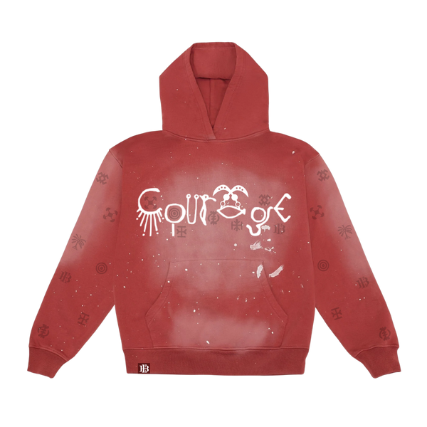 Ember Paint Splattered Sun Faded Hoodie