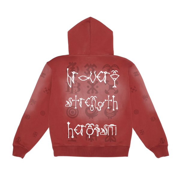 Ember Paint Splattered Sun Faded Hoodie