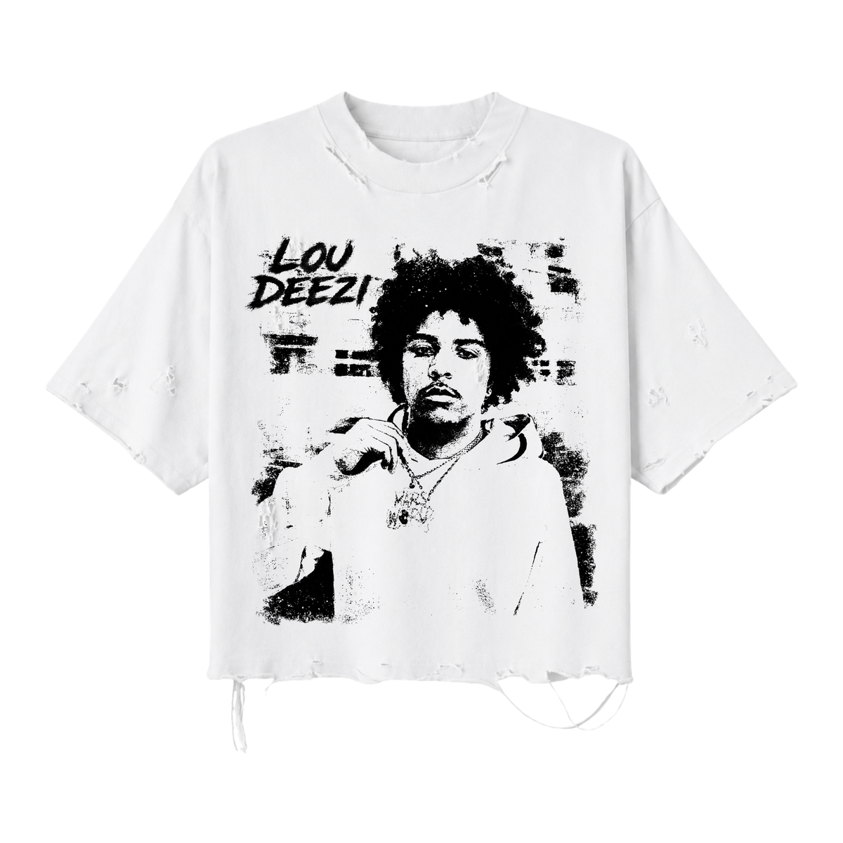 Lou Deezi Portrait Sketch Crop Tee
