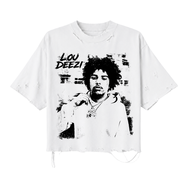 Lou Deezi Portrait Sketch Crop Tee
