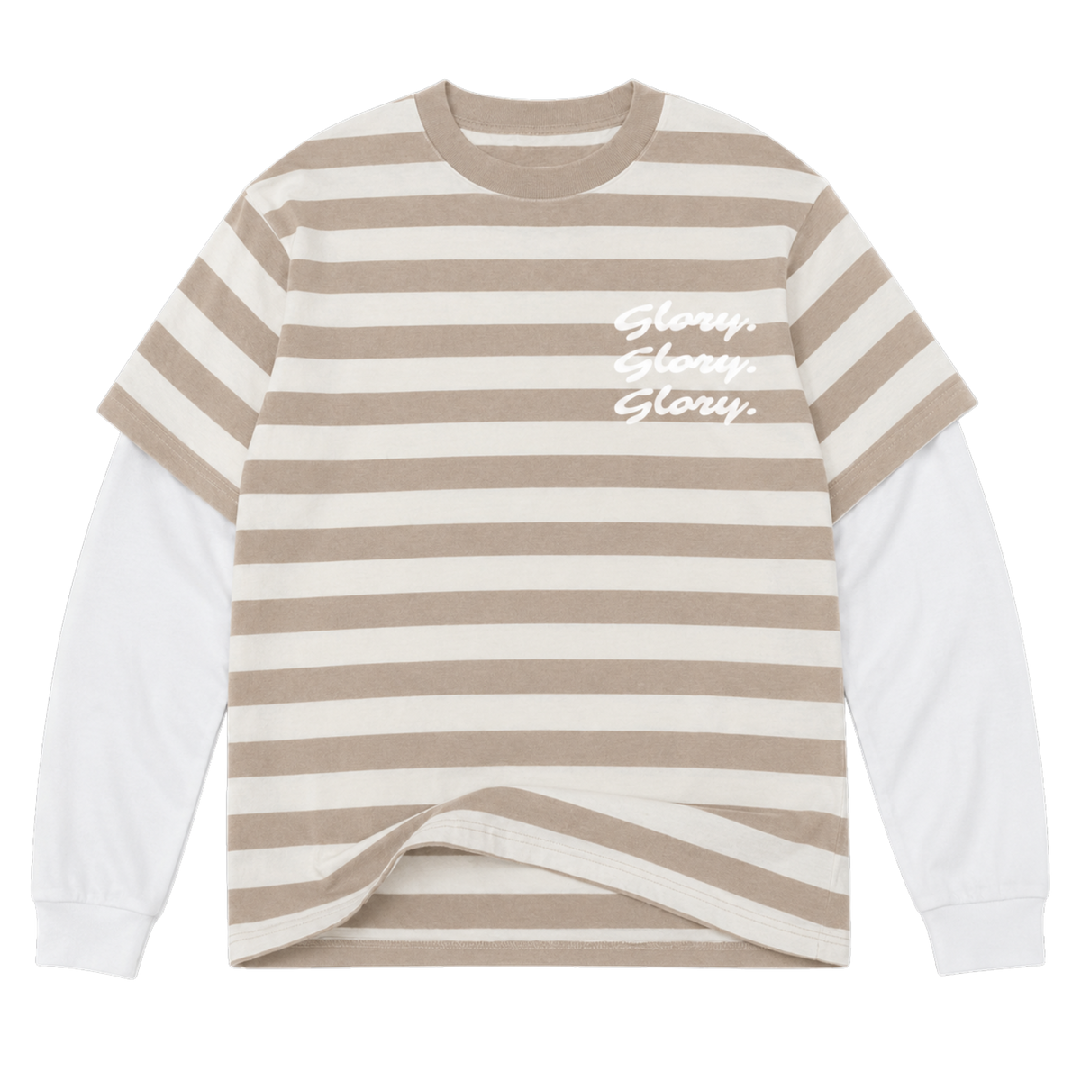Striped "Glory. Glory. Glory." Double Layered Tee