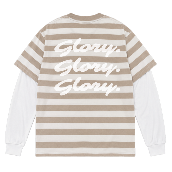 Striped "Glory. Glory. Glory." Double Layered Tee