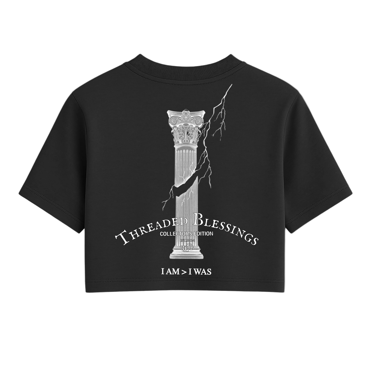 Threaded Blessings - I AM > I WAS Crop Tee