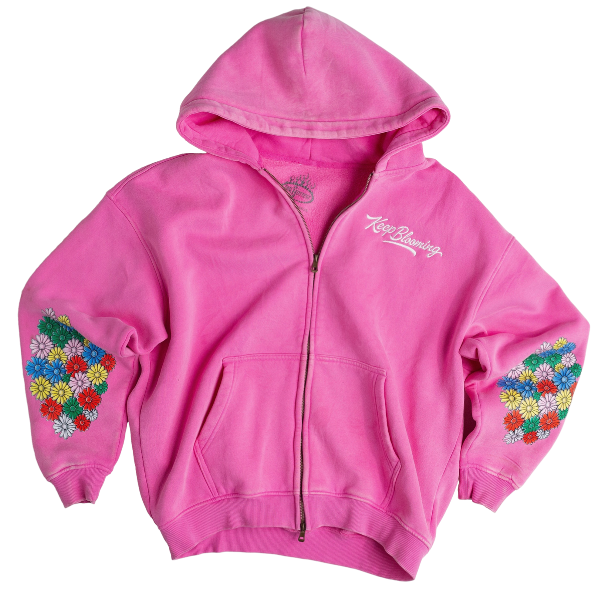 Keep Blooming Plush Zip Hoodie