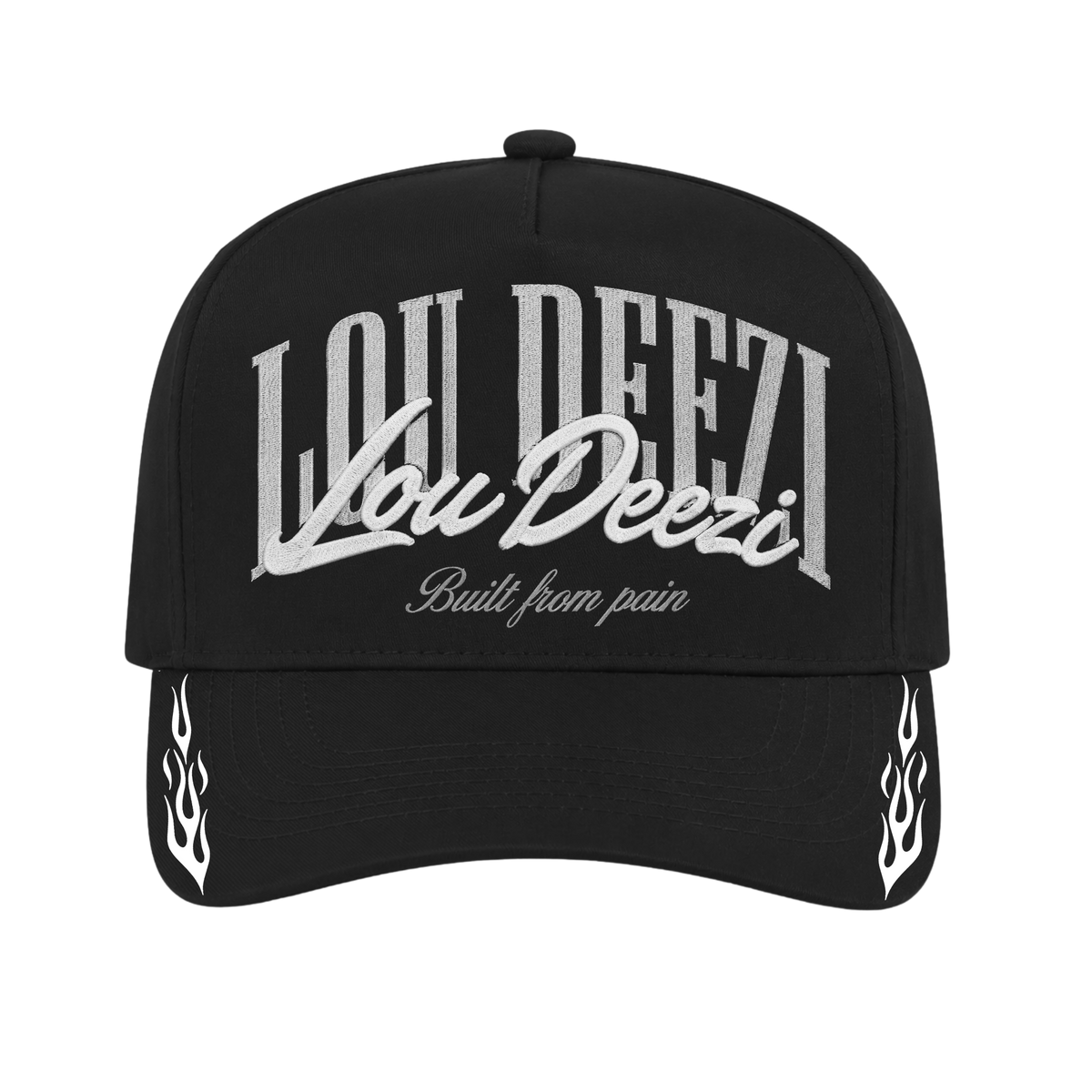 Lou Deezi Built From Pain Flame Trucker Cap