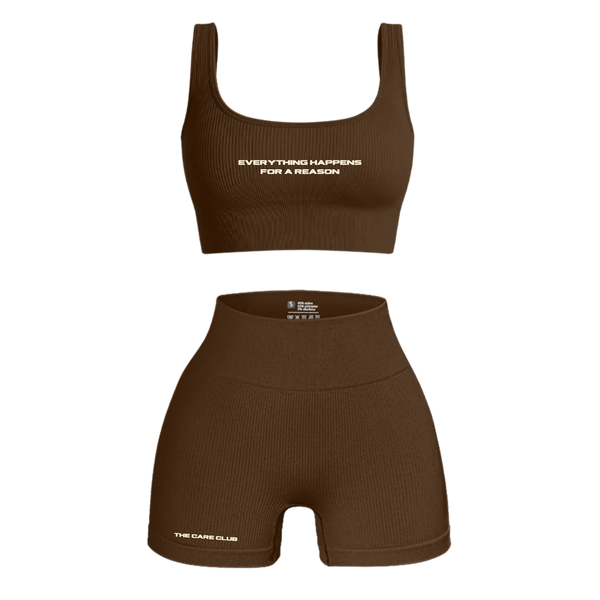 The Care Club Ribbed Athletic Short Set