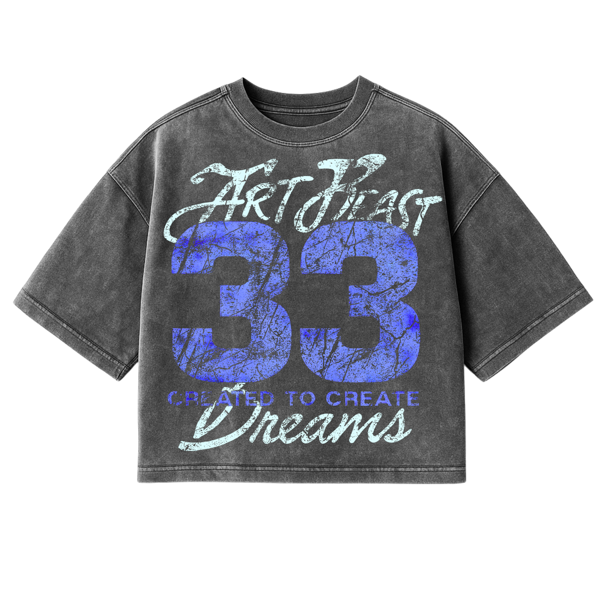 ARTBEAST - 33 - Mineral Wash BOXY CROP TEE