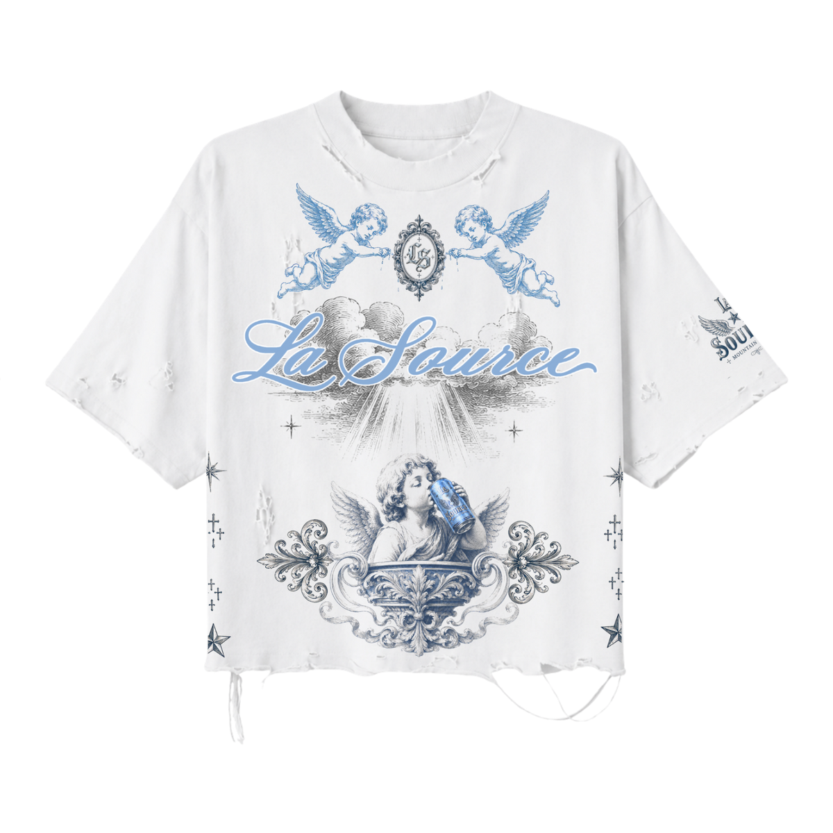 La Source Distressed Crop Tee