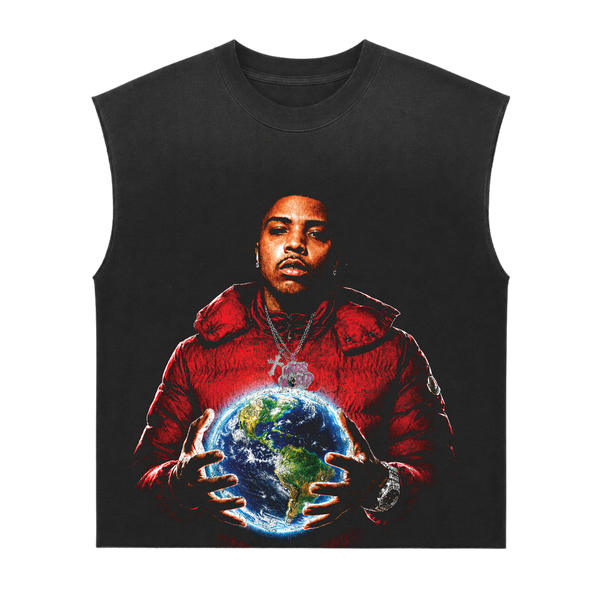 Lou Deezi Globe Portrait Muscle Tee