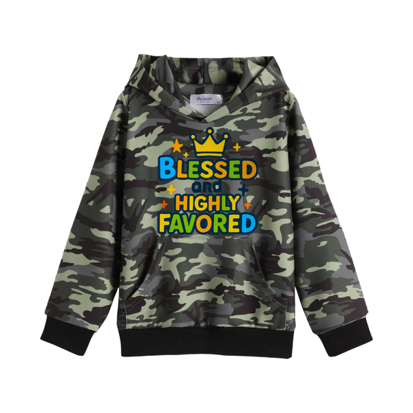 4:16 Blessed And Highly Favored Camo Youth Hoodie