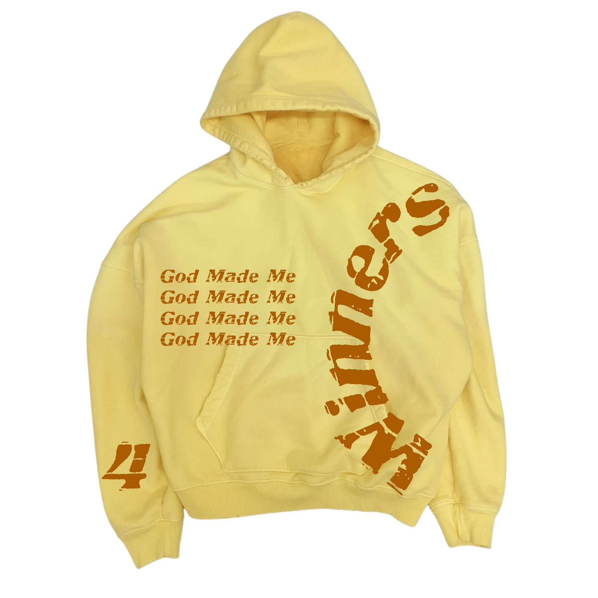 God Made Me A Winner Aged Yellow Crop Hoodie
