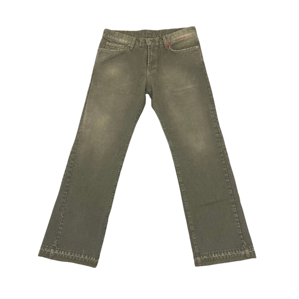 The Hottest Aged Olive Green Denim Pants