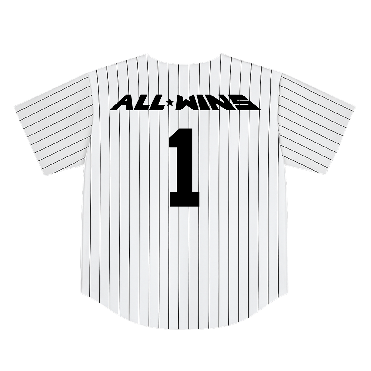 All Wins Striped Baseball Jersey