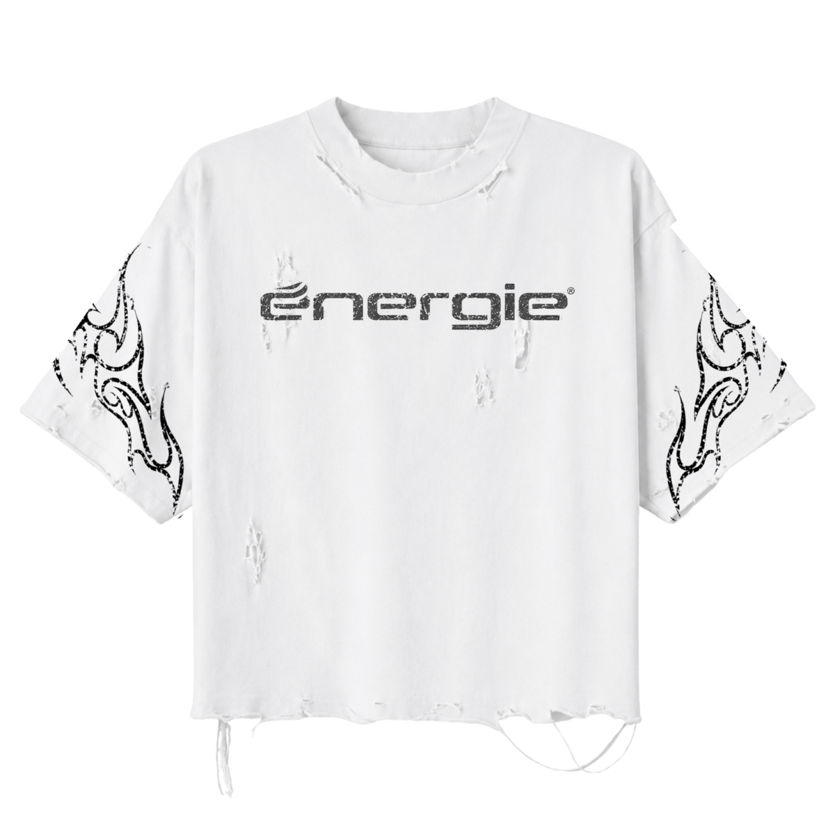 energie Distressed Cropped Tee
