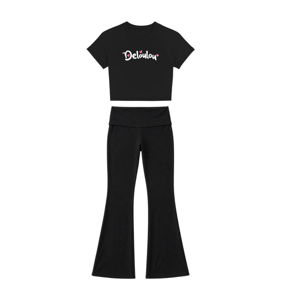 'Deloulou' Baby Tee & Flare Leggings Set