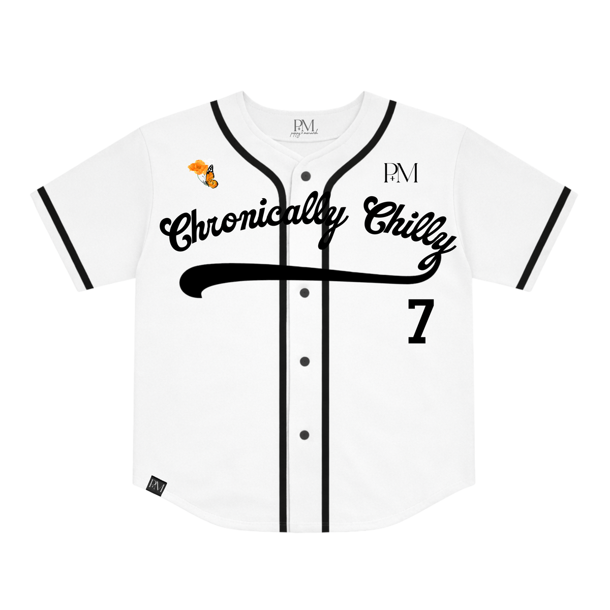 Chronically Chilly Baseball Jersey - White