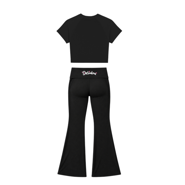 'Deloulou' Baby Tee & Flare Leggings Set