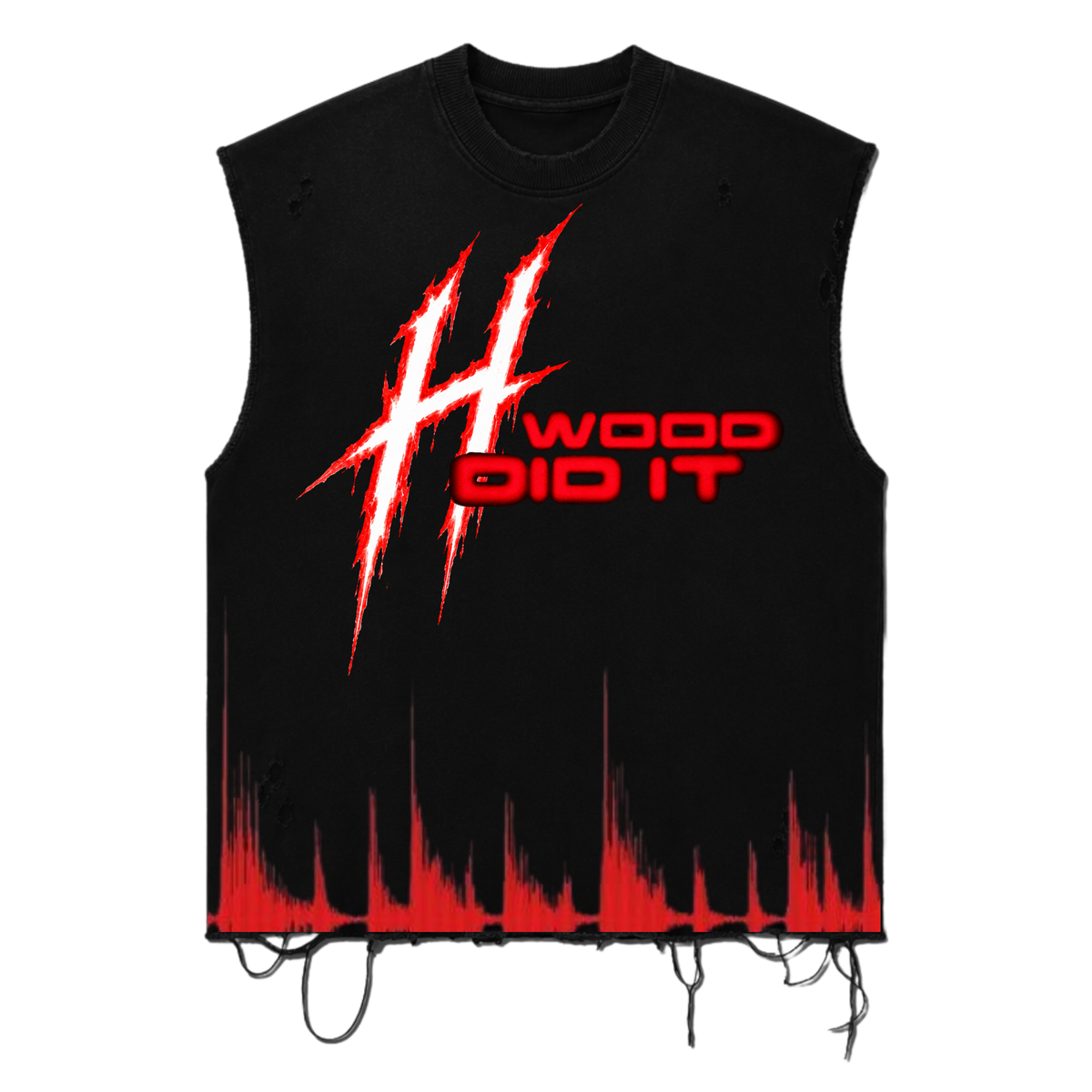 'H-Wood Did It' Distressed Sleeveless Tee