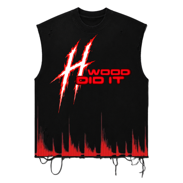 'H-Wood Did It' Distressed Sleeveless Tee