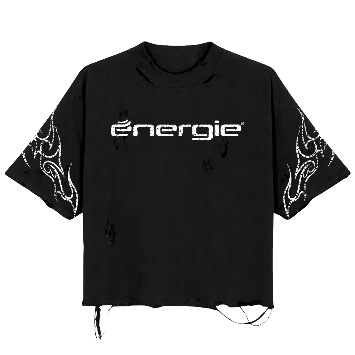 energie Distressed Cropped Tee