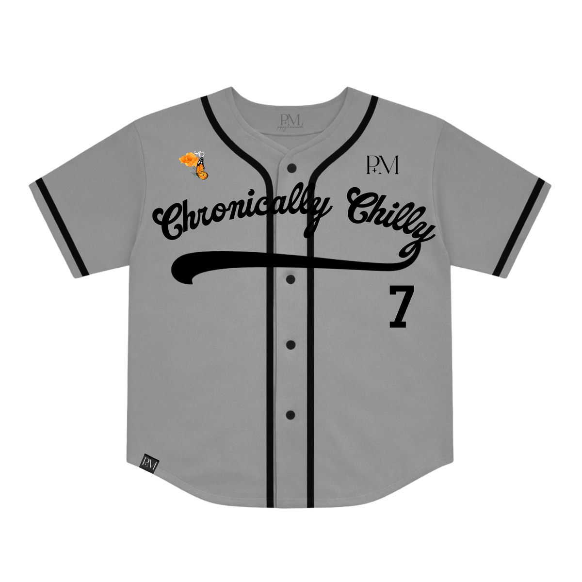 Chronically Chilly Baseball Jersey - Grey