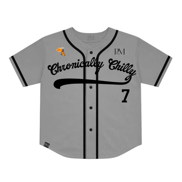 Chronically Chilly Baseball Jersey - Grey