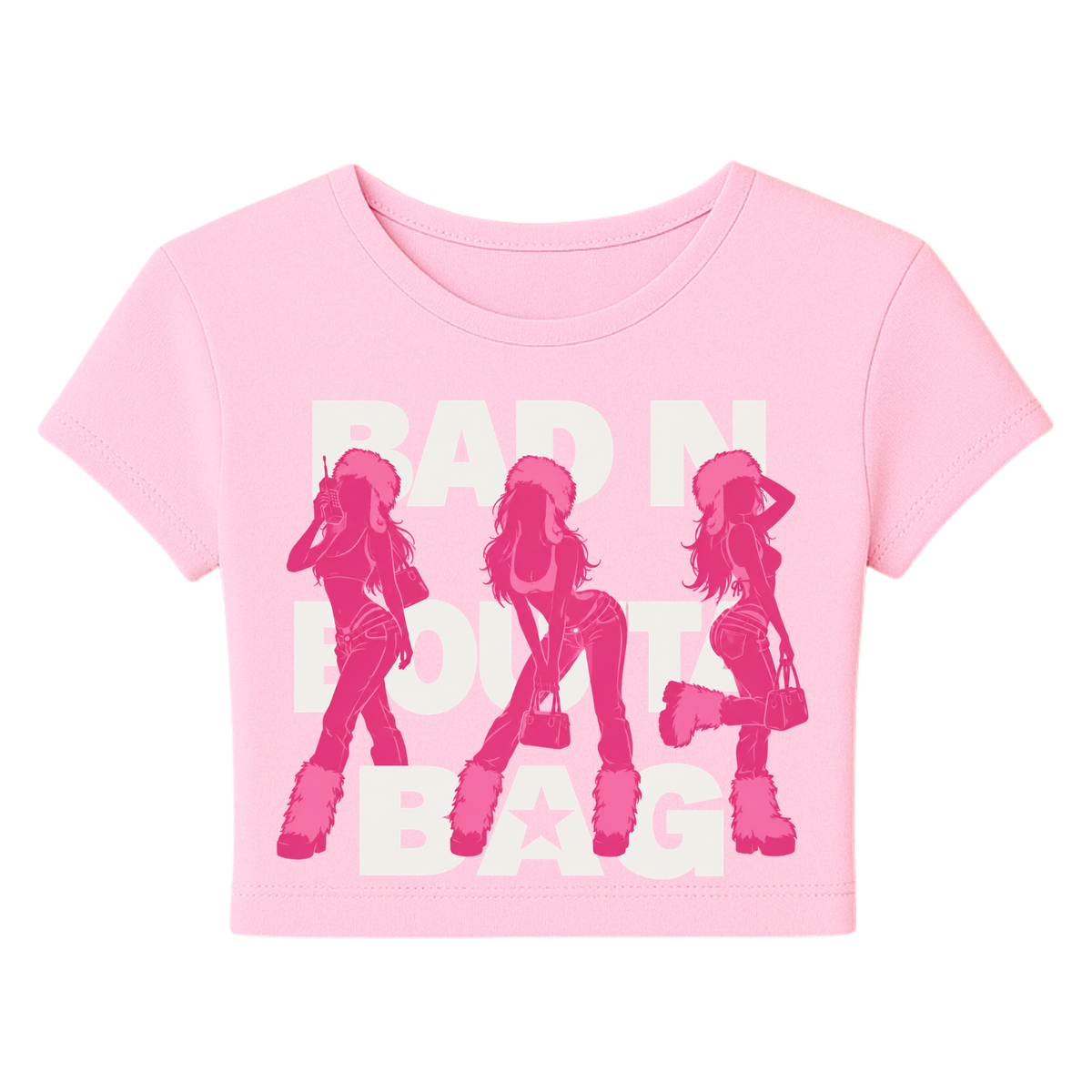 'Bad n Boutta Bag' Silhouette Baby Tee