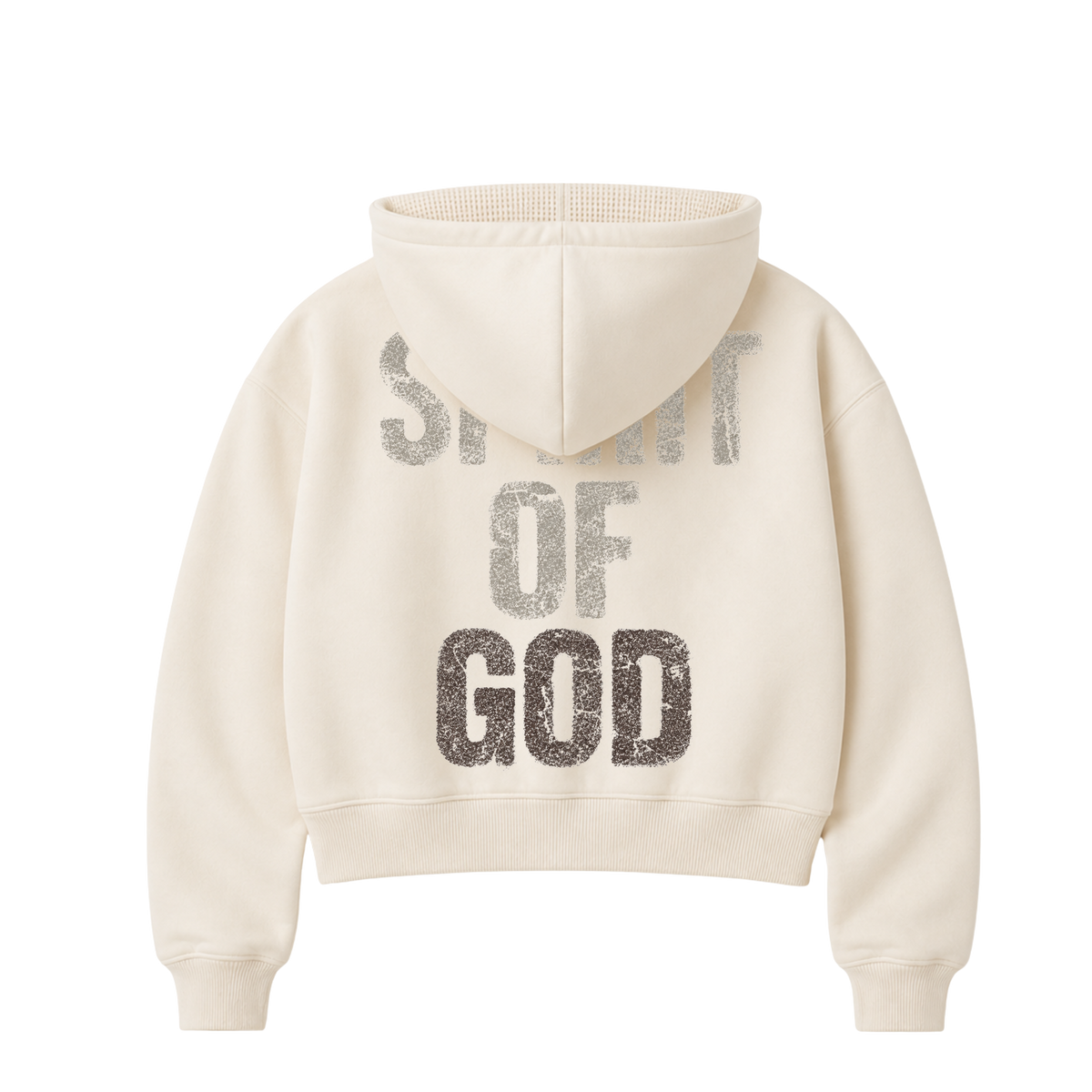 A Dove Cropped Thermal-Lined Zip Hoodie