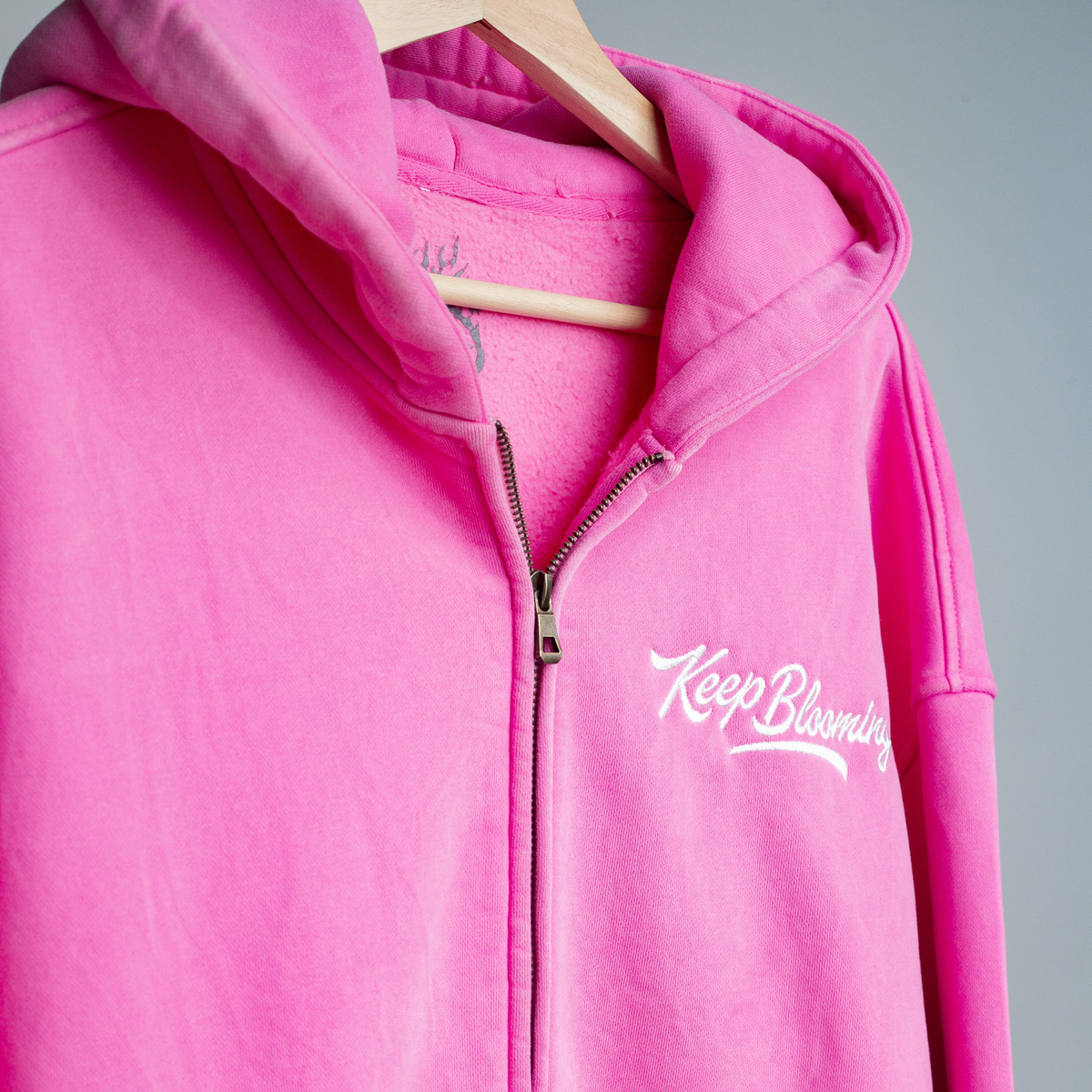 Keep Blooming Plush Zip Hoodie
