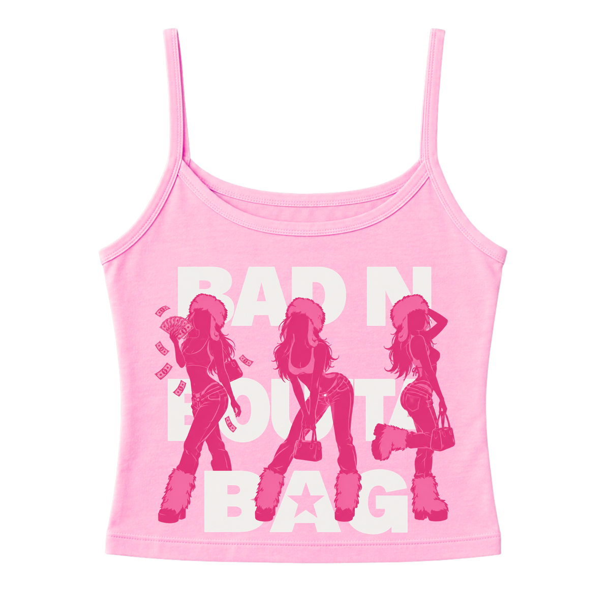 'Bad n Boutta Bag' Silhouette Cami