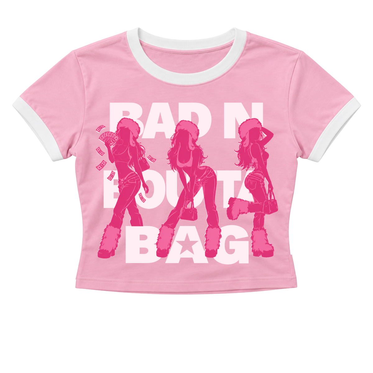 'Bad n Boutta Bag' Ringer Baby Tee
