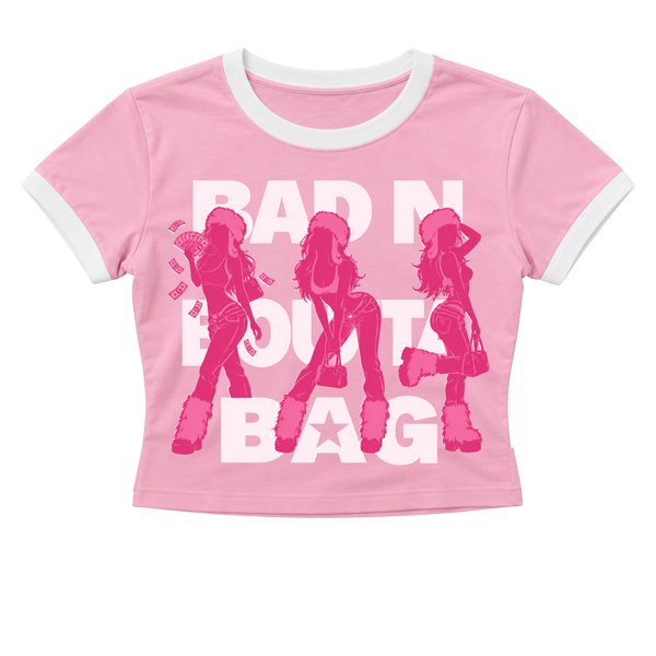 'Bad n Boutta Bag' Ringer Baby Tee