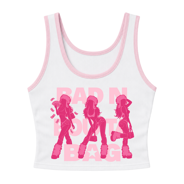'Bad n Boutta Bag' Silhouette Ribbed Tank