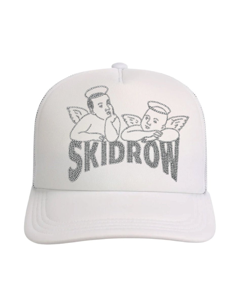 White Baby Angel Crystal Trucker 04
