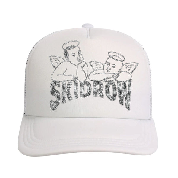 White Baby Angel Crystal Trucker 04
