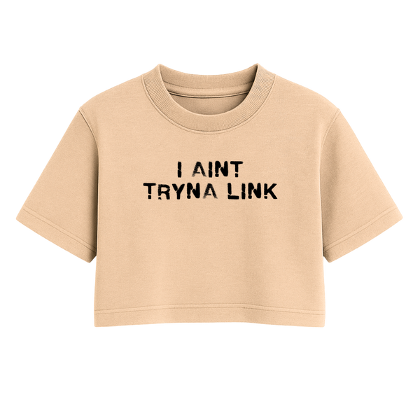 Aint Tryna Link Oversized Crop Top