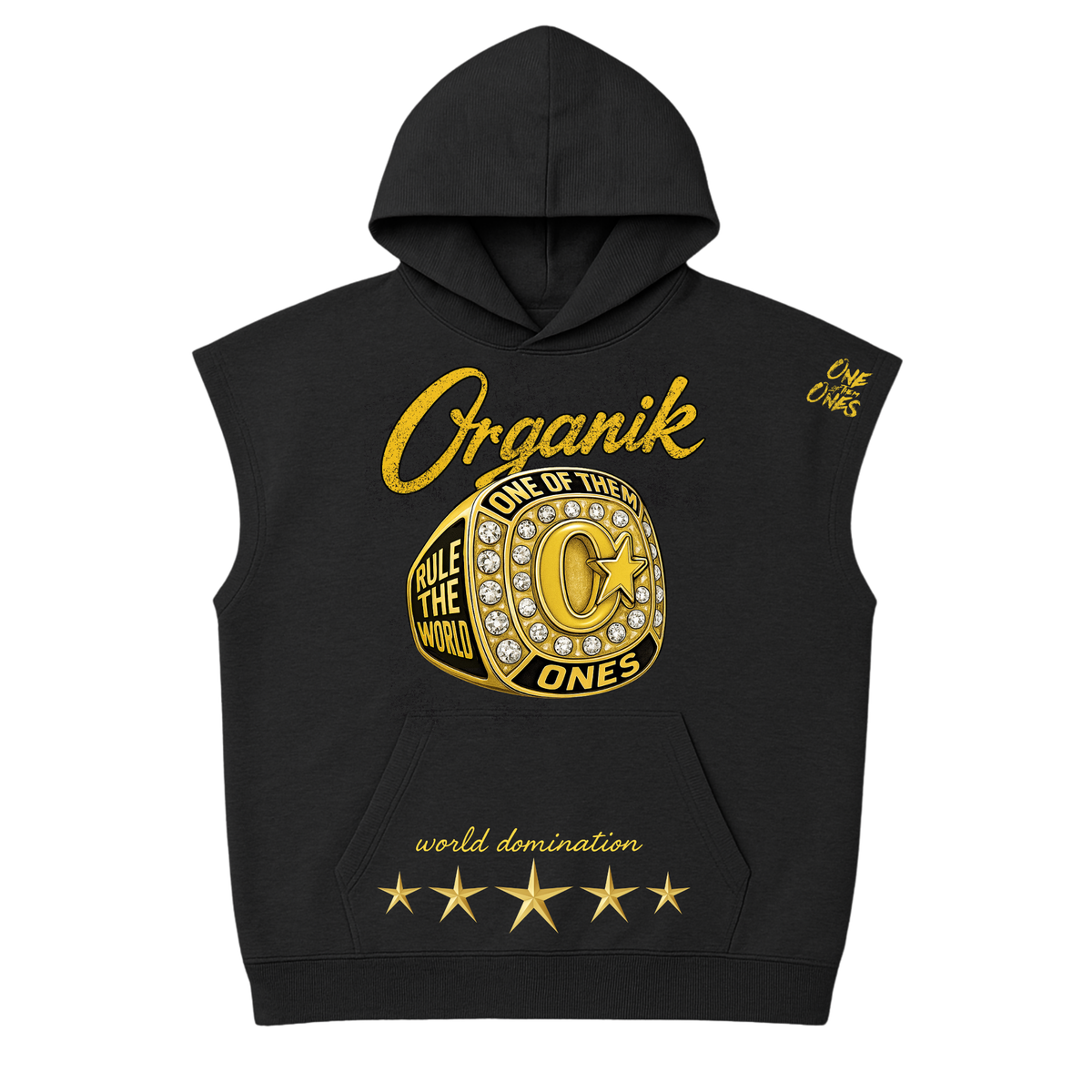 Organik Lyfestyle World Domination Sleeveless Hoodie