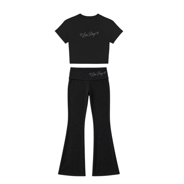 'Bad n Boutta Bag' Baby Tee & Flare Leggings Set