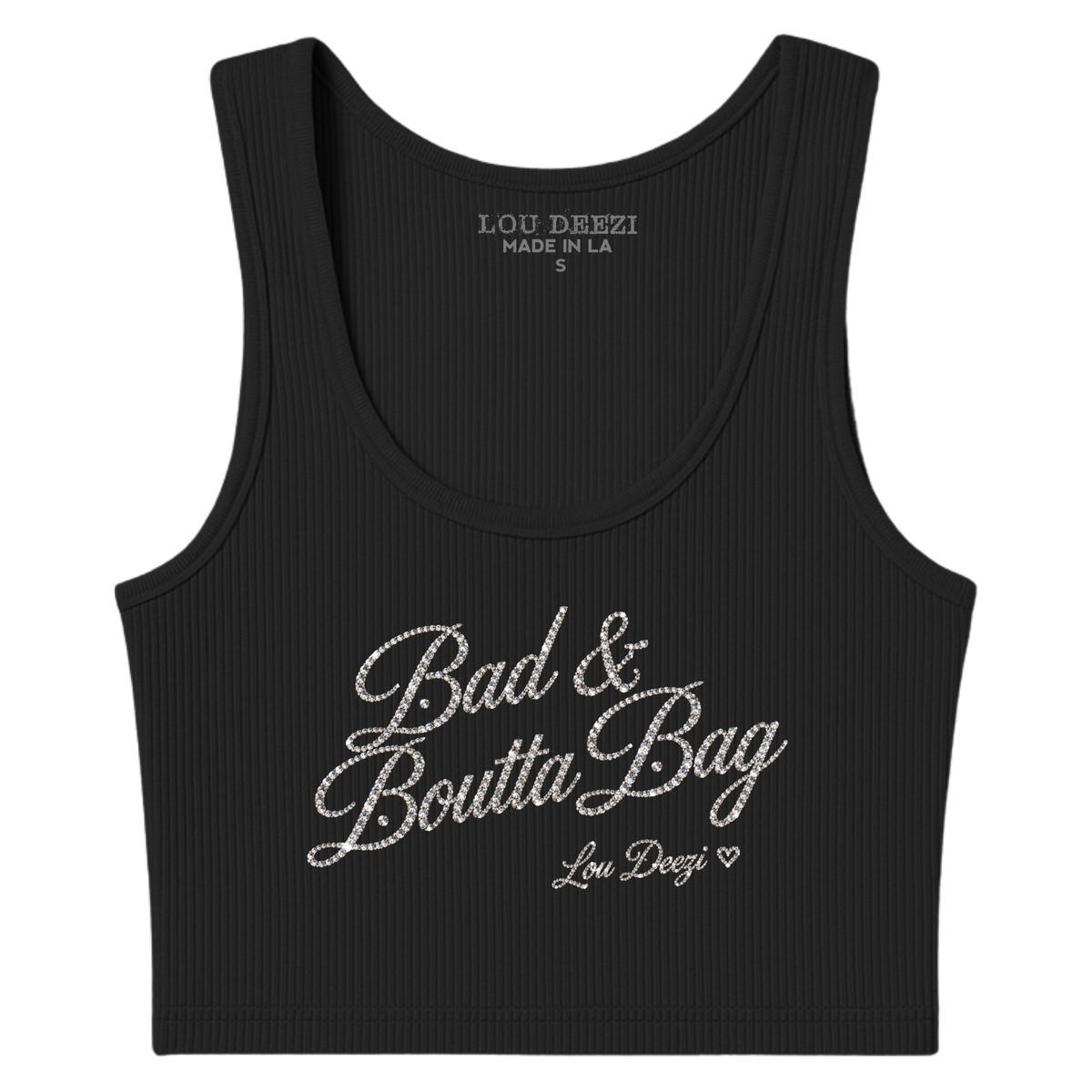 'Bad n Boutta Bag' Script Ribbed Tank