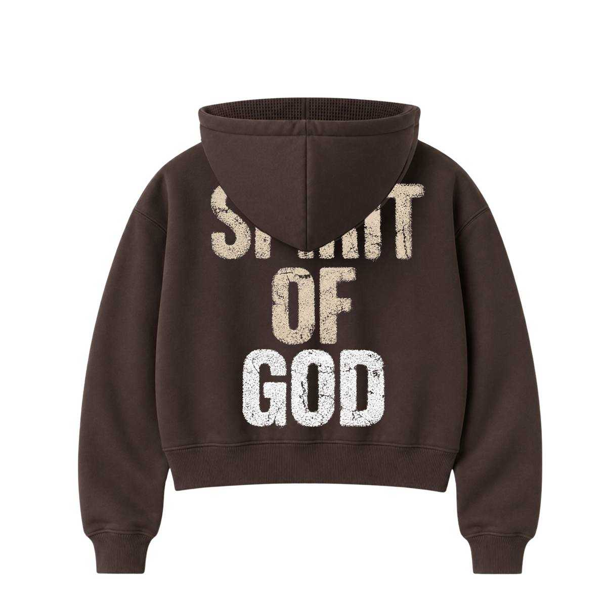 A Dove Cropped Thermal-Lined Zip Hoodie