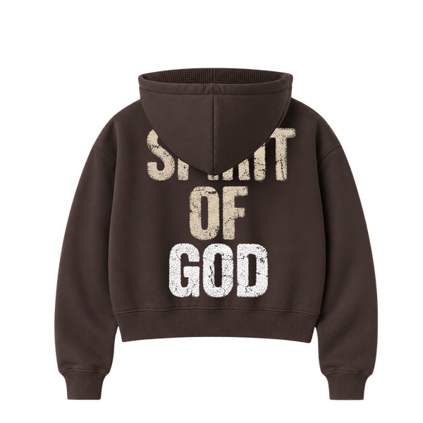 A Dove Cropped Thermal-Lined Zip Hoodie