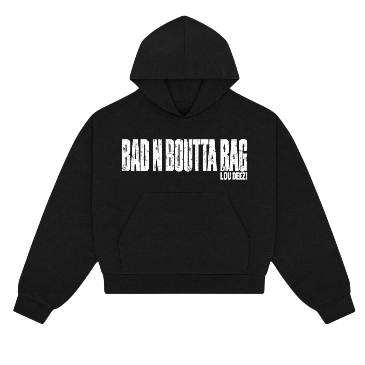 'Bad n Boutta Bag' Script Crop Hoodie
