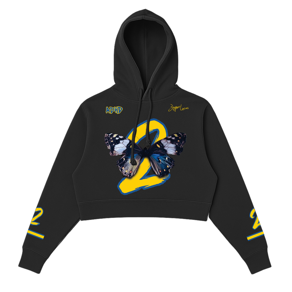 Women's 2 Butterfly Crop Hoodie