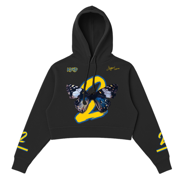 Women's 2 Butterfly Crop Hoodie
