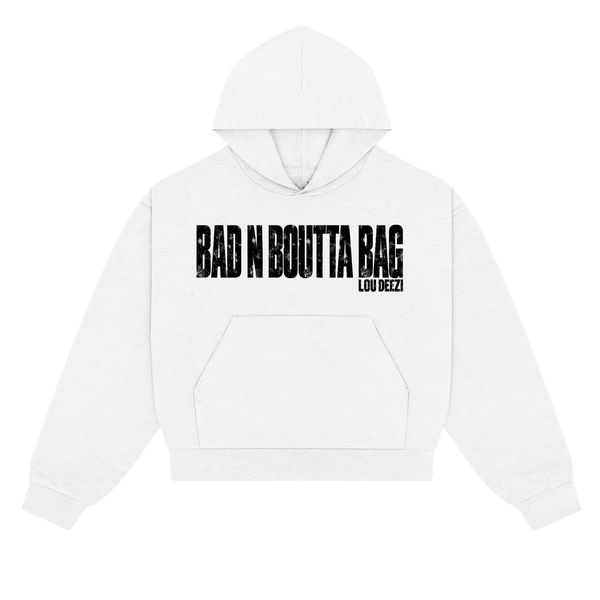 'Bad n Boutta Bag' Script Crop Hoodie