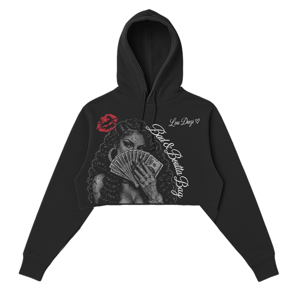 'Bad n Boutta Bag'  Money Portrait Crop Hoodie