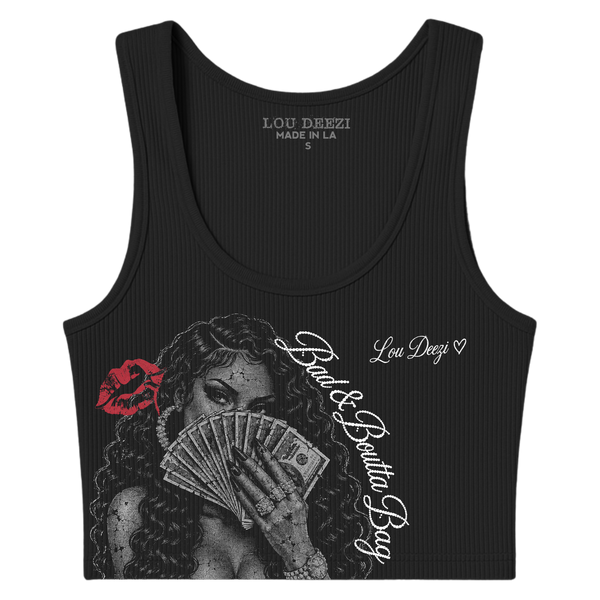 'Bad n Boutta Bag' Money Portrait Ribbed Tank