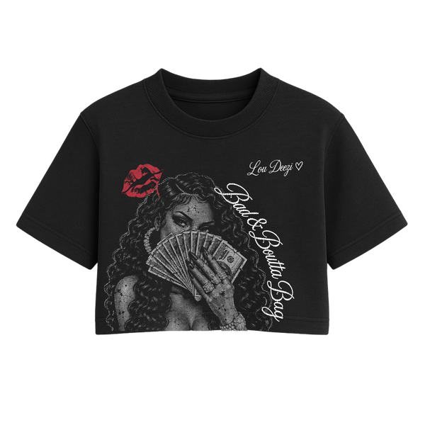 'Bad n Boutta Bag' Money Portrait Baby Tee