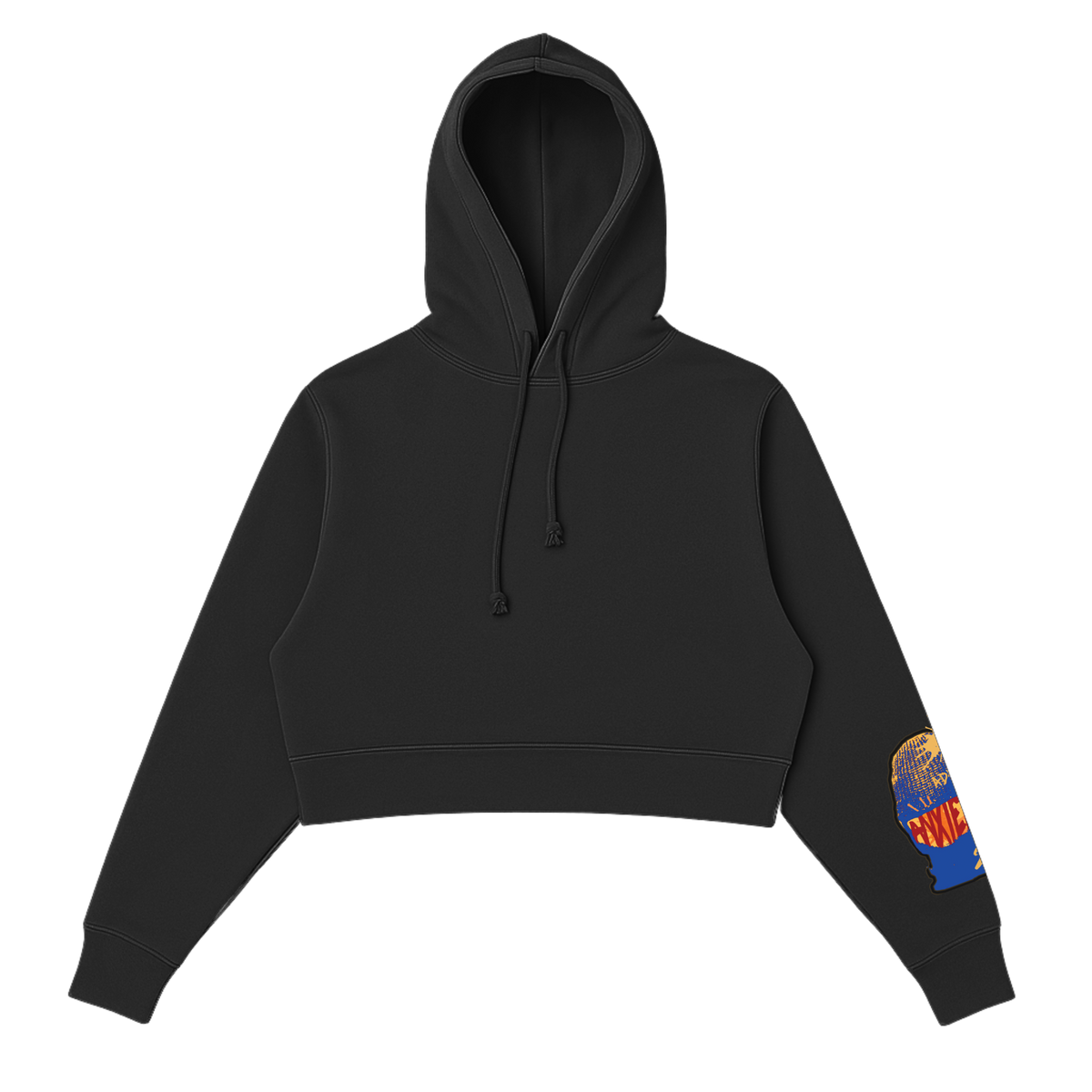 Women's Blue Mask Crop Hoodie