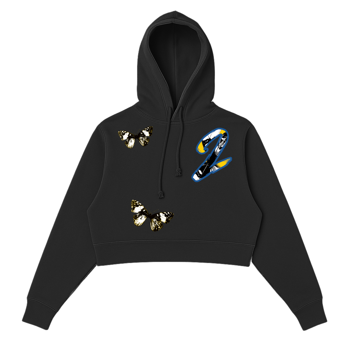 Women's Multi Butterfly Crop Hoodie